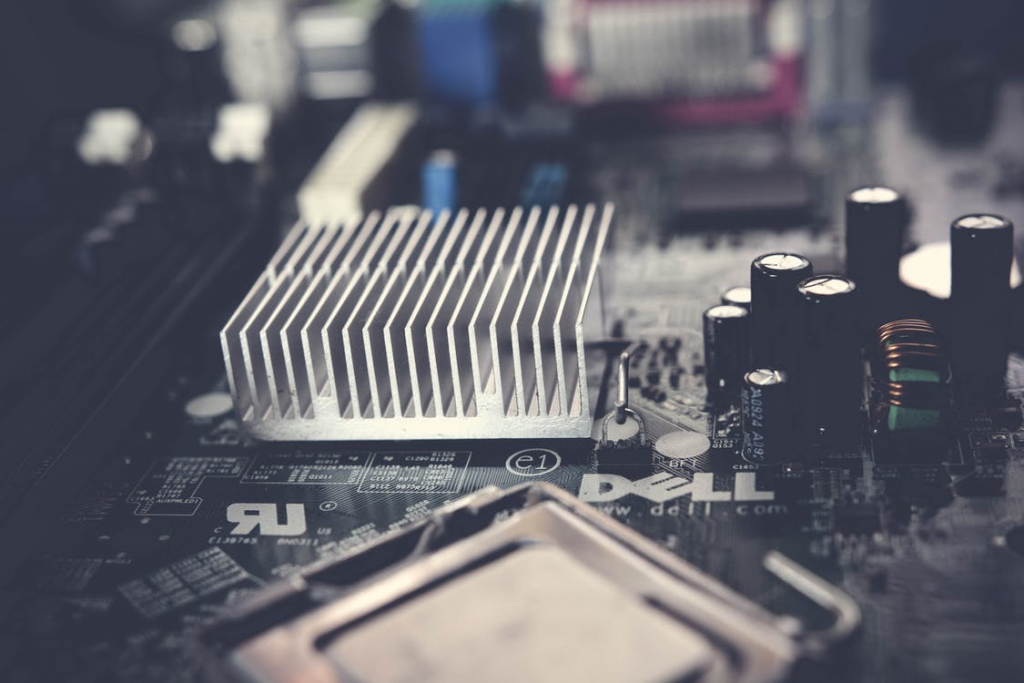 A close-up of a circuit board