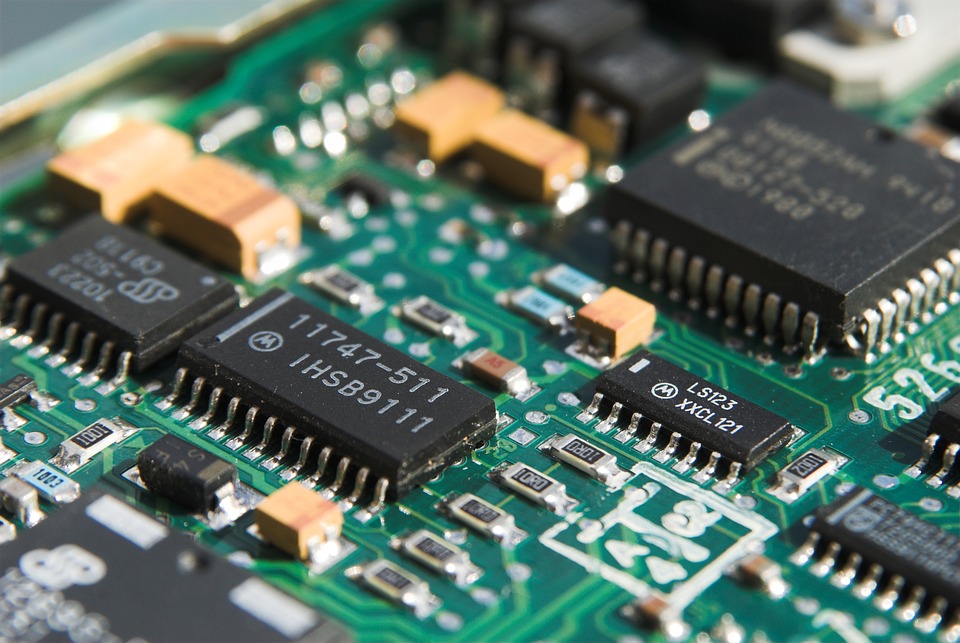 Picture of PCB board with components